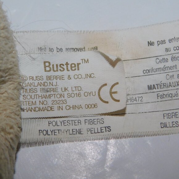 Russ Luv Pets Cream Brown Puppy Dog Buster 23233 Bean Bag Plush Chamois Feel 5" - Picture 3 of 5
